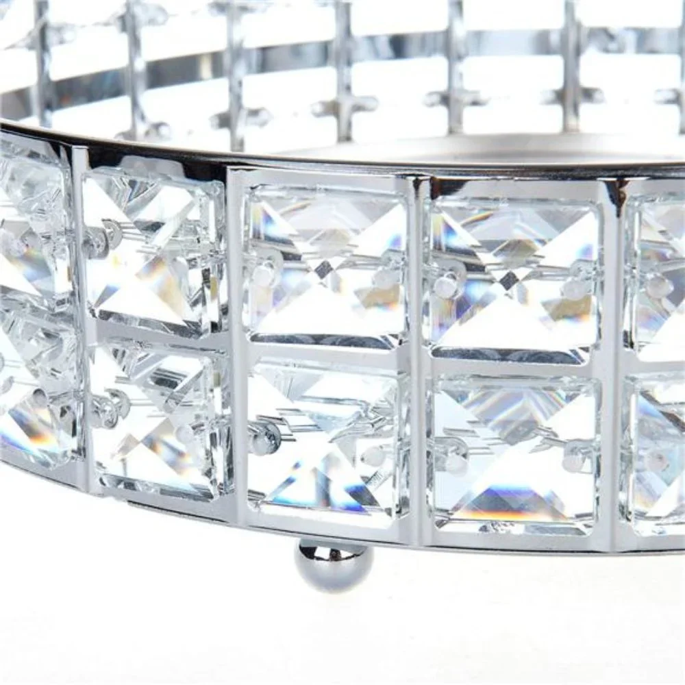 Anti-Scratch Glass Mirror Surface Crystal Vanity Makeup Tray Ornate Jewelry Tray